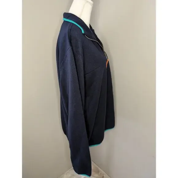 XXL Sperry dressy winter knit navy zip sweater pullover - Picture 4 of 7